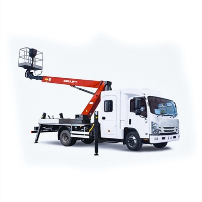 Kravas automašīna ar pacēlāju ar kausu